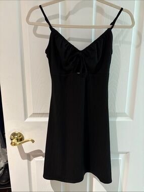 Topshop Black Ruffled Waist Dress